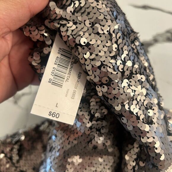 Worthington Silver Sequin Midi Skirt NWT Large - Picture 5 of 5